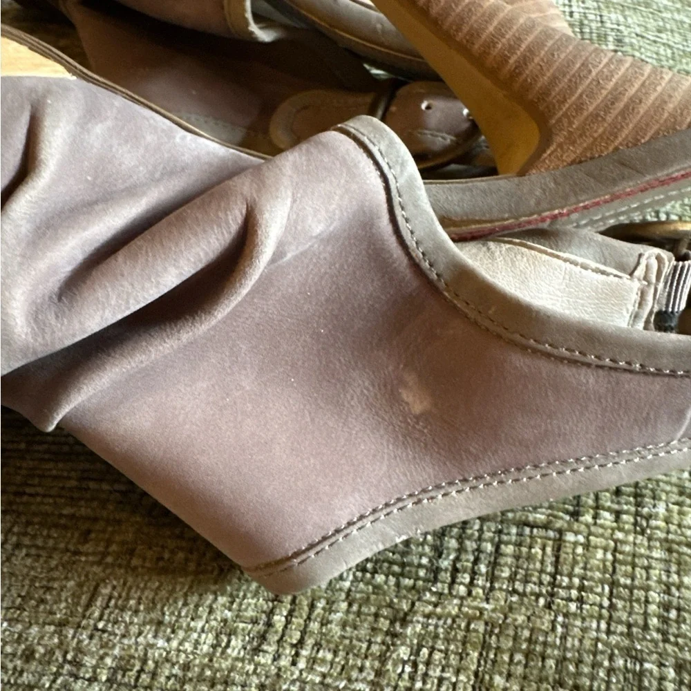 Luxury Rebel Brown Heeled Sandals with Ruched Detailing